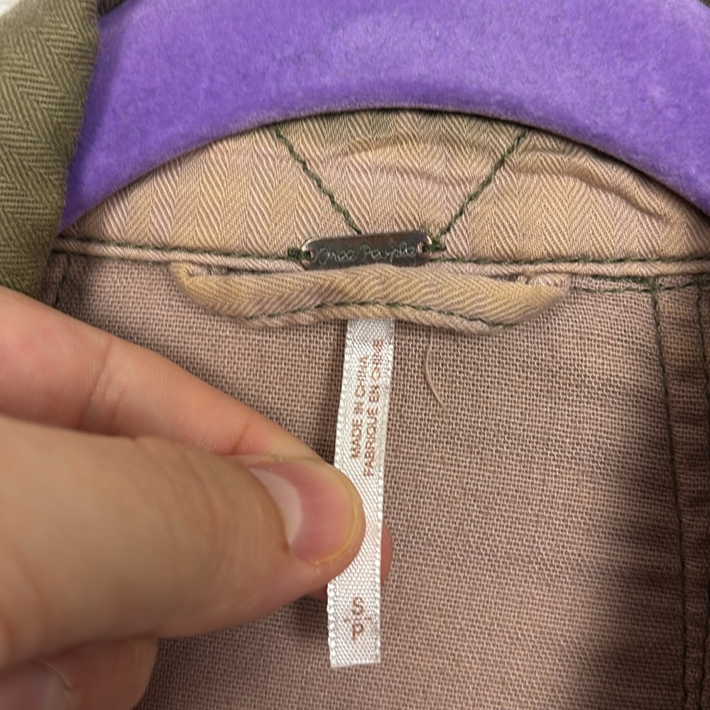 Free People Not Your Brother’s Military Style Jacket Size Small Olive Khaki Moss - Picture 16 of 16